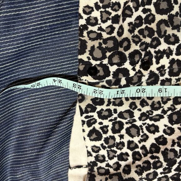August Silk Animal Print Cardigan Women M Leopard Button Front Sweater Top - Picture 6 of 7